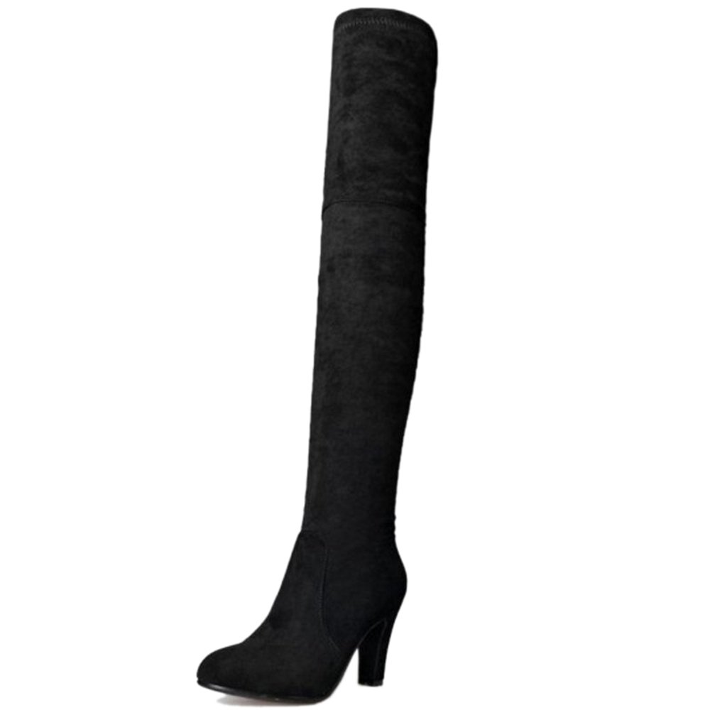 Onewus Botas altas de tacón alto por encima de la rodilla de las mujeres Botas de caña larga