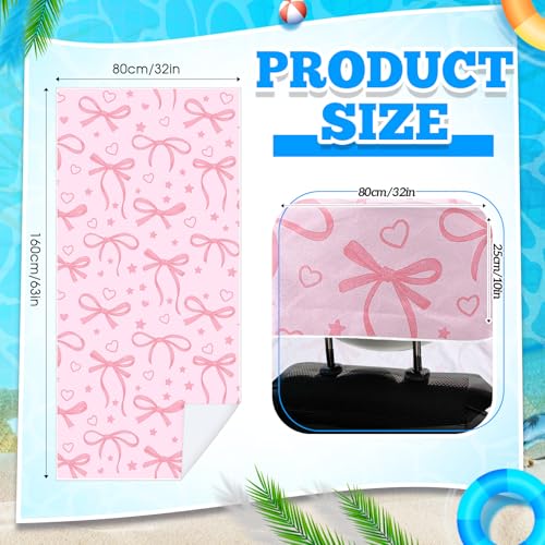 Image of Hahafelt 2 Pack Car Seat Towel Cover with Storage Bag, Pink Bow
