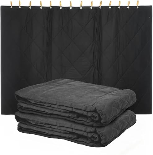 Vista 22 de Mytee Products Manta pequeña negra amortiguadora de sonido con ojales, 48 x 48 pulgadas, manta móvil con absorción de sonido, tejido de 1 paquete