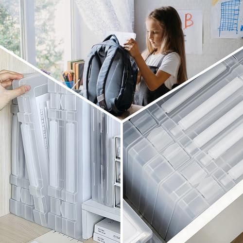 Boîte de rangement pour projets A4 en plastique transparent rigide - 6