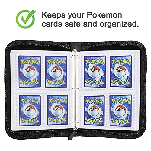 POKONBOY Carrying Case Binder Compatible with Pokemon Cards, Holds Up to 400 Cards - 50 Pages 4-Pocket Card Sleeves Holder Collector Album Fit for Pokemon Trading Cards - Thumbnail 4