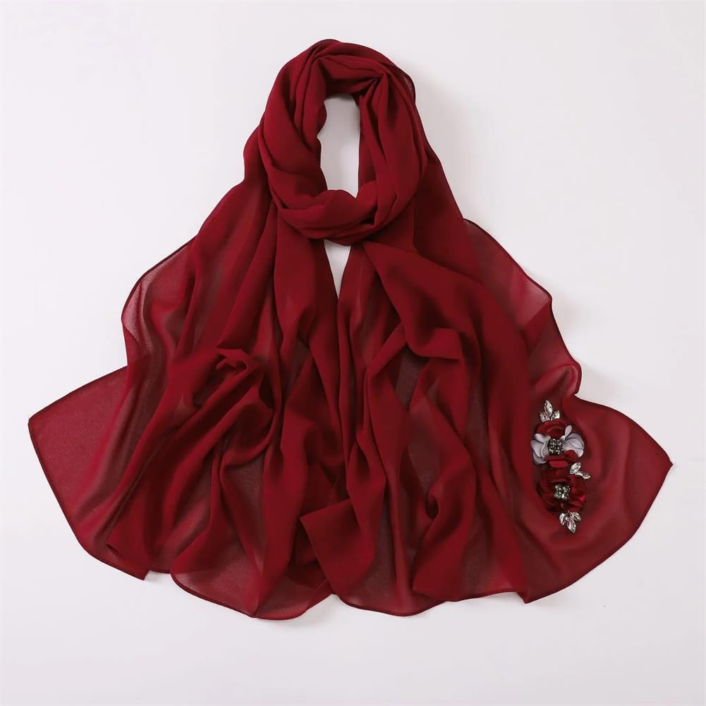 Pañuelo Largo para Mujer, Hijab musulmán, Turbante, Velo islámico, Chal, Bandana, Diadema (Talla única)