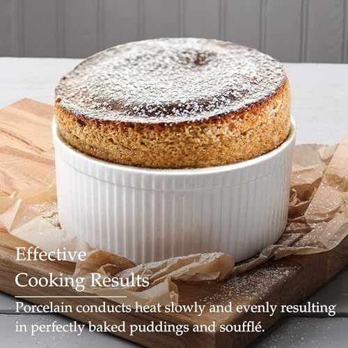 WM Bartleet & Sons 1750 T179 Traditional Porcelain Professional Soufflé Dish, 22cm Diameter, 2.5 LTR Capacity – White - Image 4