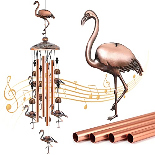 Image of BAOXUE Flamingo Wind Chimes for Outside, Flamingo Gifts for Women