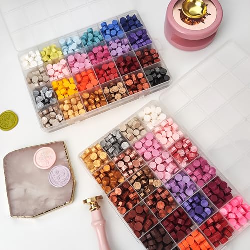Image of 1200pcs Wax Seal Beads,48 Assorted Color Sealing Beads Ideal for Wax Seal Stamp Wedding Letter Envelope Decor Wine Bottle Sealing (Multi Color)
