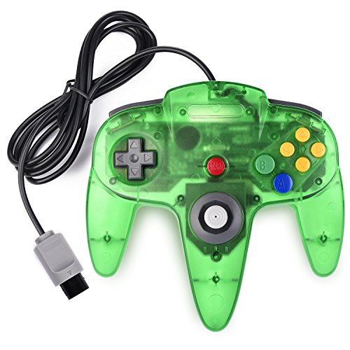 Image of miadore 2 Pack Classic N64 Controllers (Jungle Green /Blue) Bundle with 2 Pack 6FT N64 Controller Extension Cable