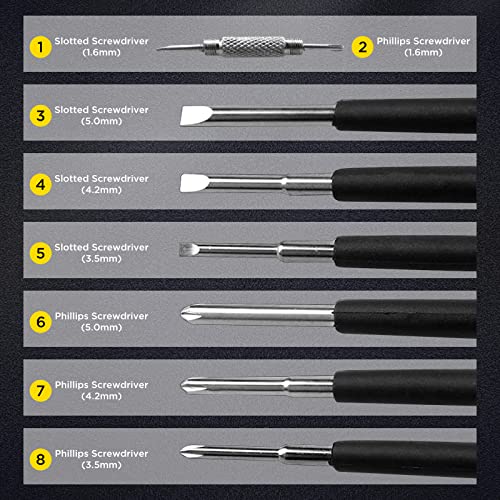 8 in 1 Screwdriver with Flashlight, Multi Functional 8 in 1 Screwdrivers Tool Set with Worklight for Household, Auto thumbnail 2