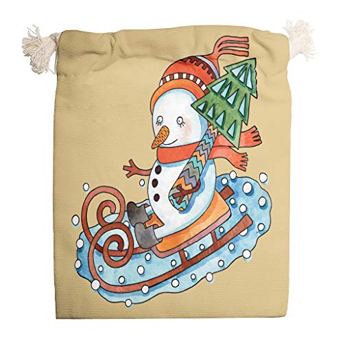 RNGIAN Bolsa de Lona Grande para la Vida de Navidad, Bolsas para Bodas, Fiestas de cumpleaños, 6 Unidades, Lona, Blanco, 20 * 25cm