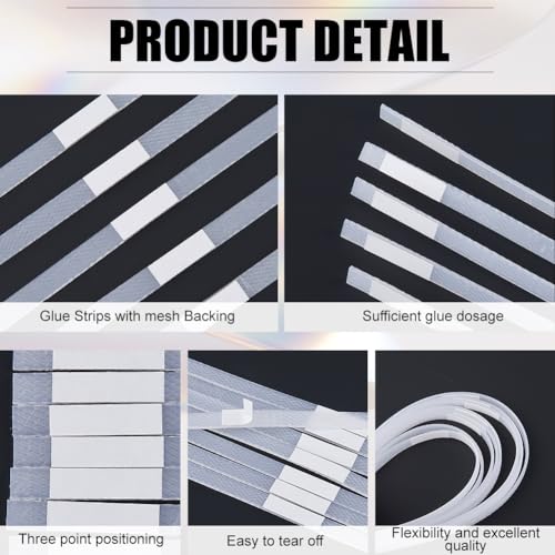 Image of CRASPIRE 50Pcs Thermal Glue Strips for Books Repair Bookbinding Mesh Backing EVA Hot Melt Adhesive Three Point Positioning Office Documents Paper Paperback for Pictures Crafts Albums