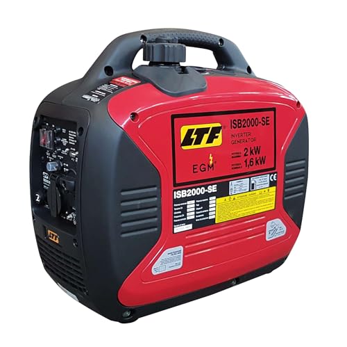 EGM by LTF | Generatore di Corrente Inverter Portatile a Benzina 1,6 kW, Ultra Silenzioso con USB, Monofase, Avviamento a Strappo, Modello EGM ISB2000-SE