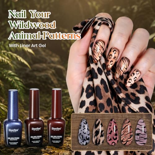 Image of Beetles Cat Eye Glitter Gel Nail Polish Set,Wildwood Leopard Fall Gel