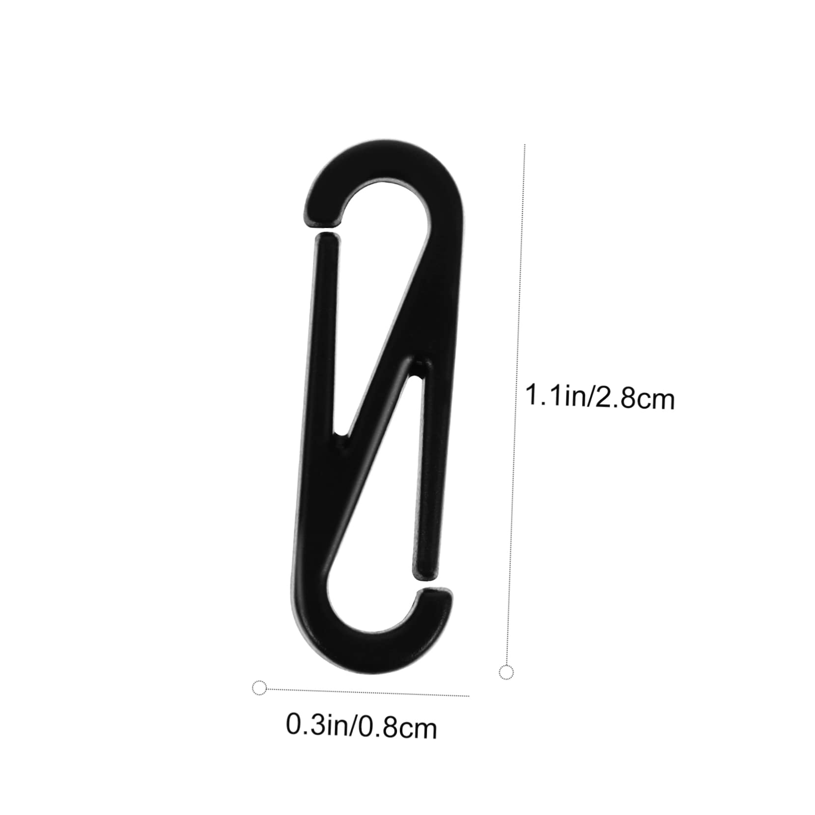 KONTONTY 100pcs 8-shaped Hook Mini Carabiner Clips Caribeaner Clip Towel Hooks Lanyard Hooks Supplies Lobster Claw Closures Lanyard Snap Clips S-shaped Hook Clasps Beach Tarp Black Plastic