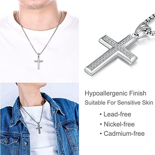 YL Collana Uomo Croce da Acciaio Inox Normale