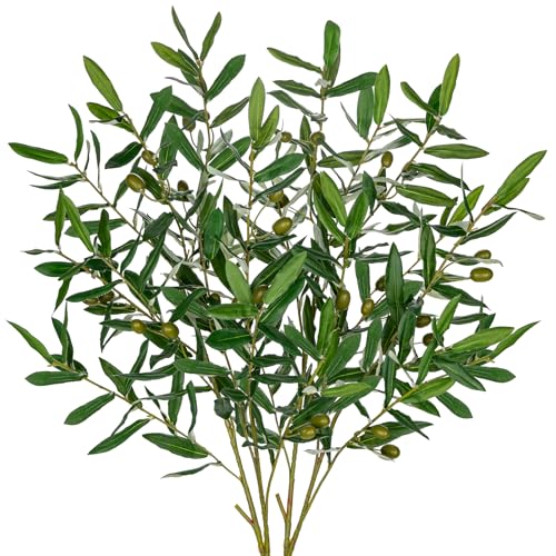 37' Faux Olive Leaves Greenery Stems for Floral...
