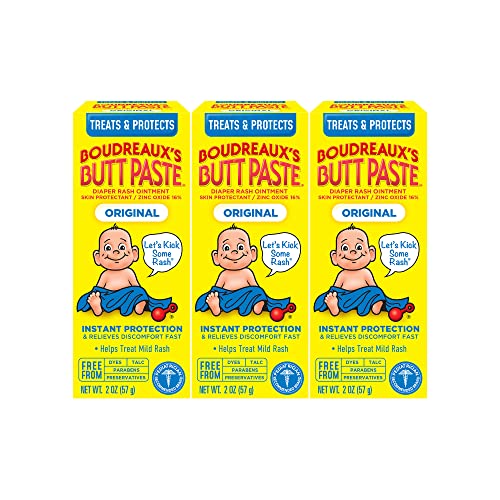 Boudreaux's Butt Paste Original Diaper Rash Cream, 2 Ounce (Pack of 3)