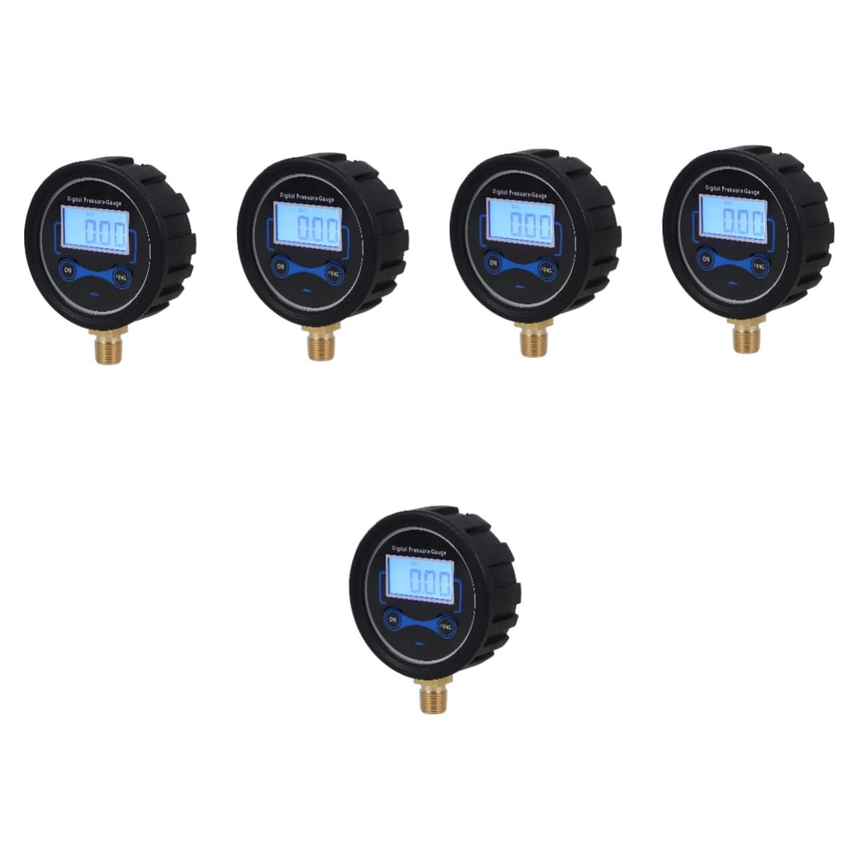 MAGICLULU 5 Piezas Manómetro De Pantalla Digital Monitor De Presión De Coche Medidor De Presión De Aire De Neumáticos Auto Con Medidor De Presion De Neumaticos Herramienta Negro El Plastico