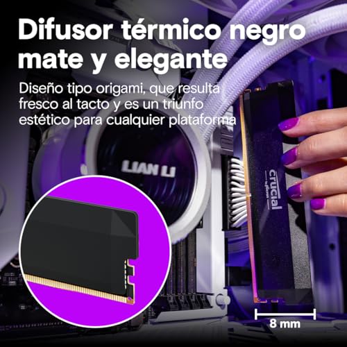 Crucial Pro RAM DDR5 32GB (2x16GB) 6000MHz CL36, Overclocking Gaming, Intel XMP 3.0 / AMD Expo, PC Memoria, Negro - CP2K16G60C36U5B - Imagen 6