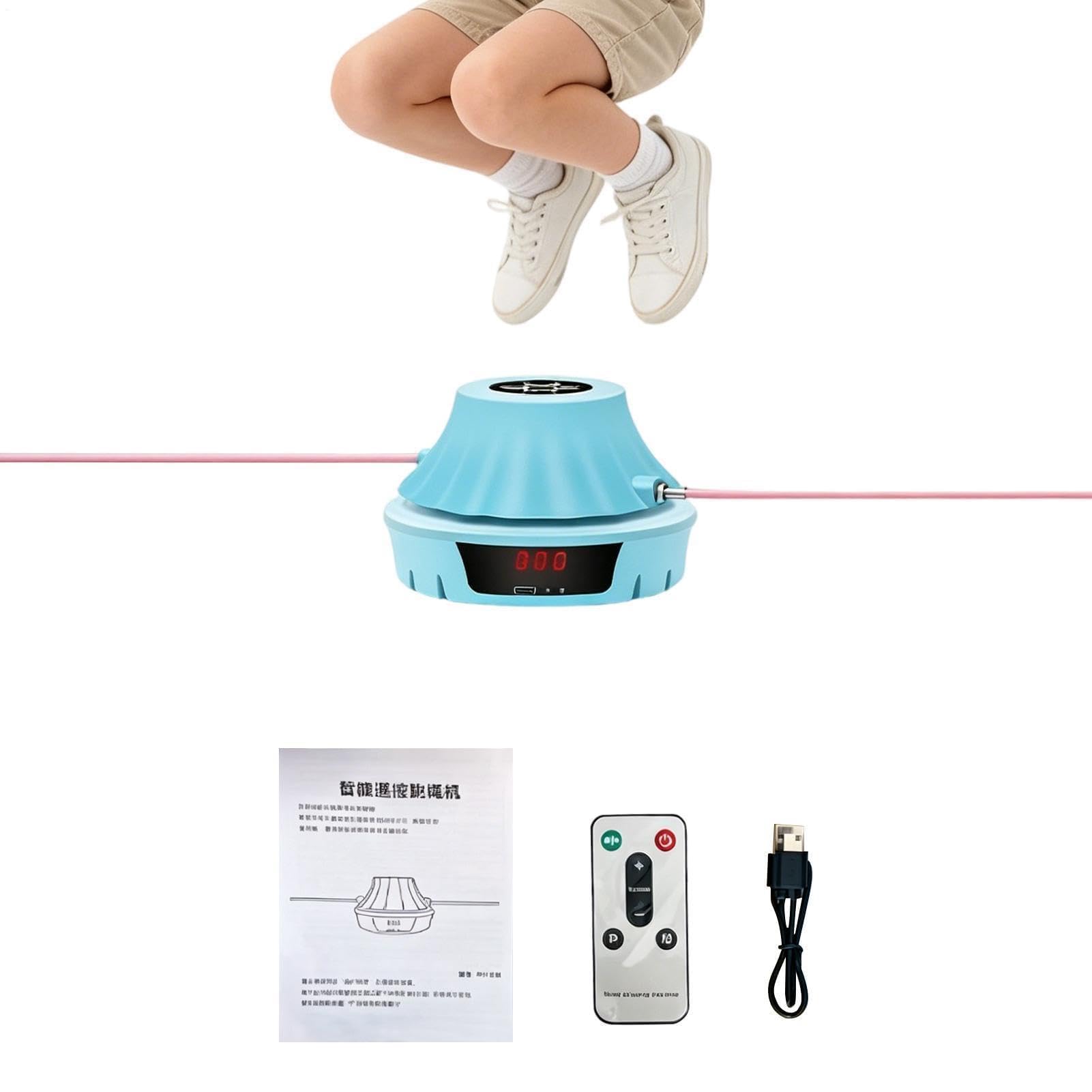 Machine à sauter automatique | Compteur LCD de 10 vitesses | Télécommande avec saut automatique | Pour entraînement quotidien, fitness à la maison, bureau, salle de gym