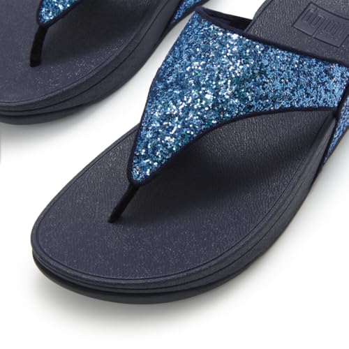 Image of FitFlop Lulu Multi-Tonal Glitter Toe-Post Sandals