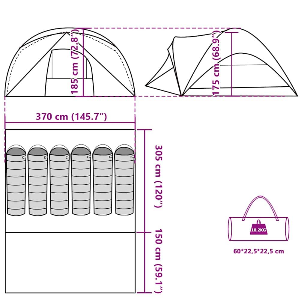 vidaXL tenda familiare tende familiari tenda da campeggio