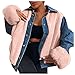 Femme Lâche Simple Boutonnage Revers Jean En Peluche Coutures Pour Garder Au Chaud Veste En Jean Mode Plus Size Outwear Windproof Keep Warm Bringbring