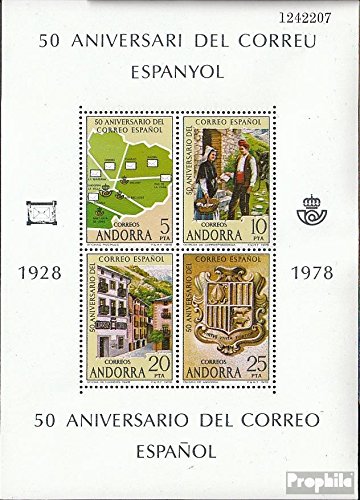 Prophila Collection Andorra - Spagnolo Post Blocco 1 (Completa Edizione) 1978 Post Office (Francobolli per i Collezionisti)