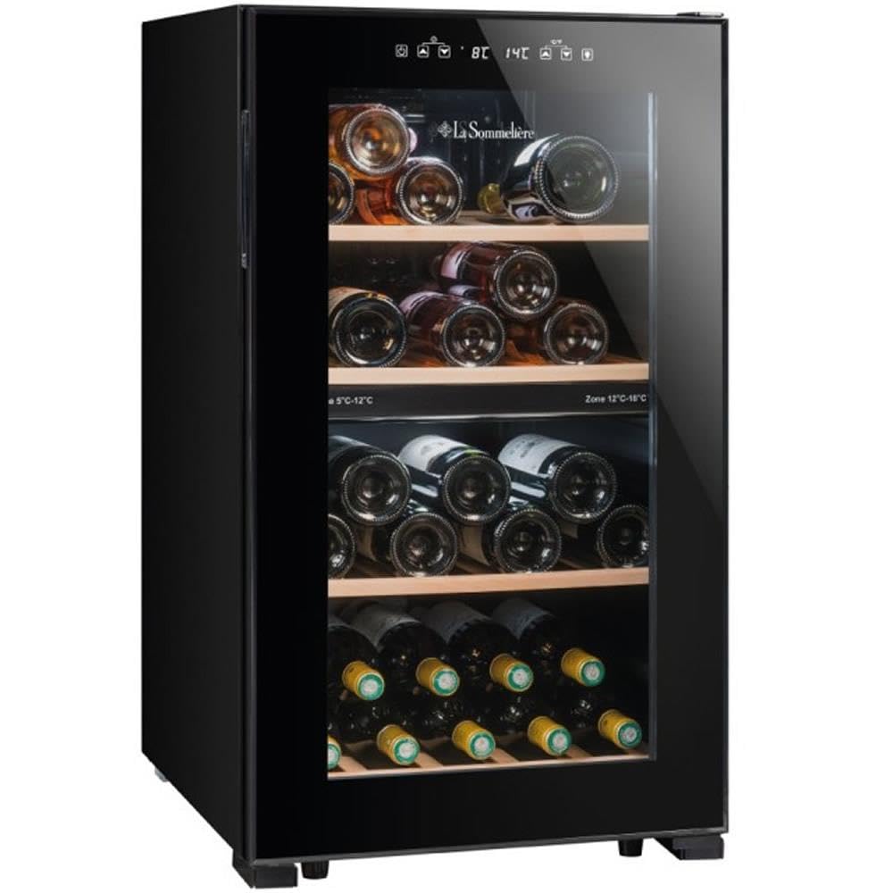 LA SOMMELIERE Cave de mise à température double zone LS51.2ZBLACK 50 Bouteilles