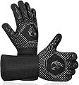 HAMITOR BBQ Grill Gloves : 1472? High Temp Resistance Fireproof Glove for Grilling Barbecue - Washable Long Oven Mitts Extreme Hot Proof Mittens for Kitchen Cooking Baking