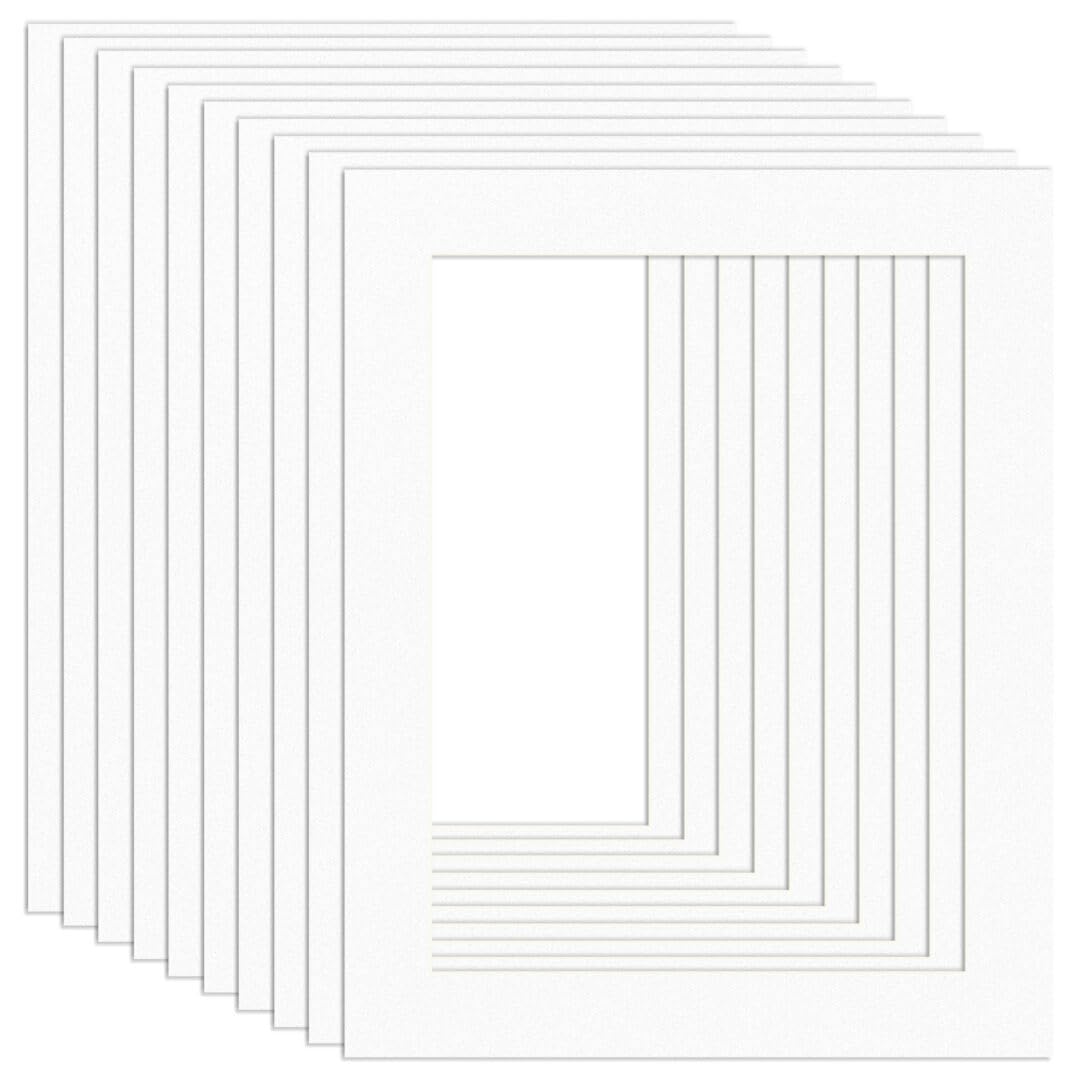 Procut Global 40x50cm White Picture Mounts Board to Fit 40x30cm Aperture Size - Photo Mount Card Ideal for Prints, Artwork, Crafts & Certificates - Sizes & Colors Available - Pack of 10