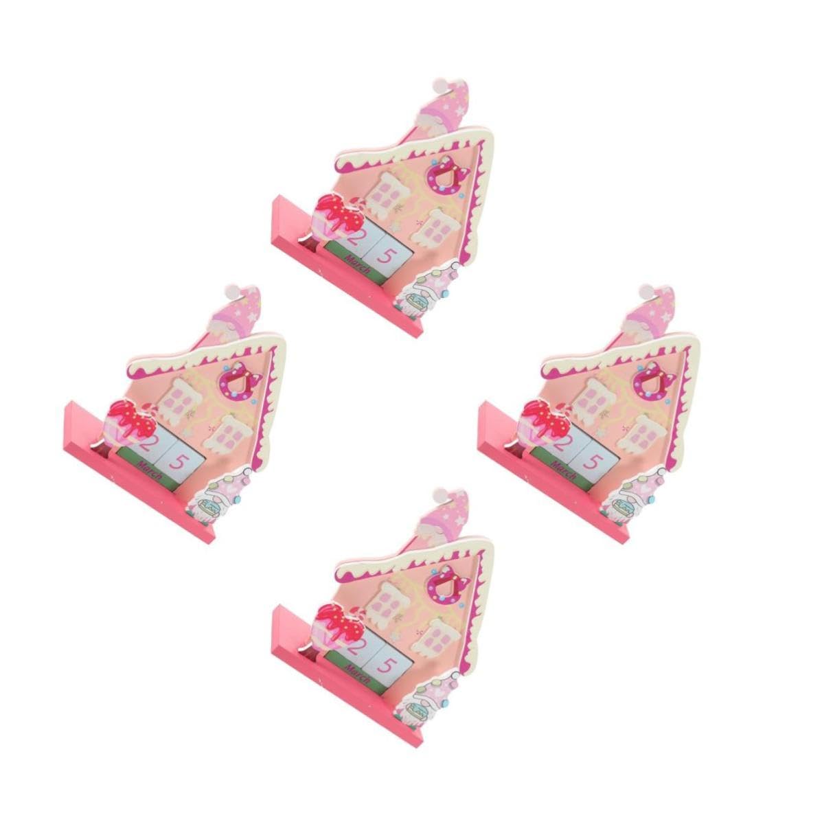 minkissy 4 Ensembles Calendrier Perpétuel de Bureau en Bois, Charmant,
