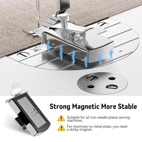 FlyCoco Guia de costura magnética universal para máquina de costura, guia de costura de bainha magné