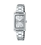 LTP-1234DD-7A Women's Rectangular Standard Classic Stainless Steel Silver Dial Dress Watch