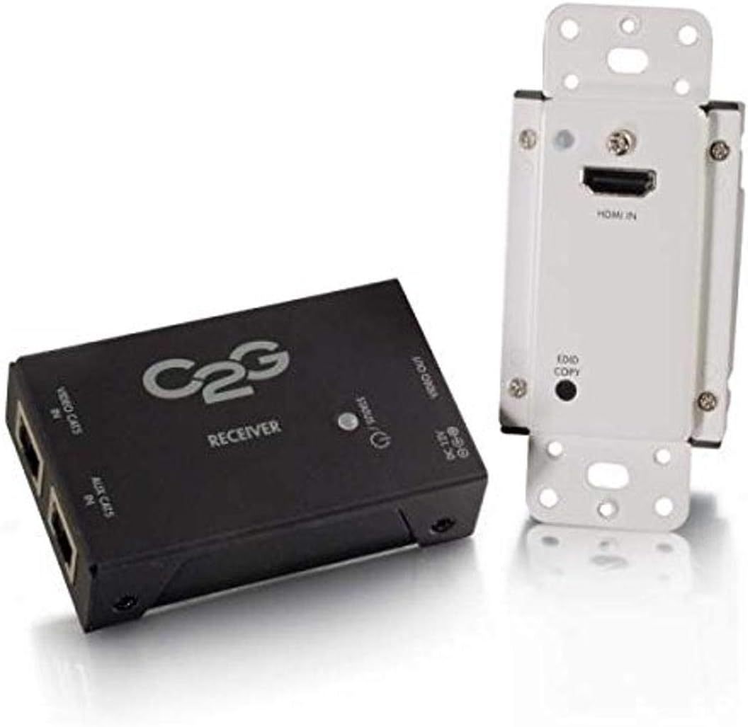 C2G HDMI Extender, HDMI Extender over Cat 5, Short Range Kit, 1080p Support, Cables to Go 29374