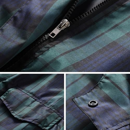 Womens Raincoat Plaid Long Waterproof Rain Jacket Coat Hiking Windbreaker Travel Outdoor Wind And Rain Poncho4