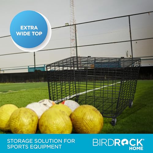 BIRDROCK-HOME-Sports-Ball-Basket-Organizer-with-Wheels-Heavy-Duty-Casters-Ideal-for-Basketball-Football-Soccer-Baseball-Lockable-Ball-Storage-Locker-with-Lid-for-Gym-Garage-or-Outdoor-Use-Ball-Organiz