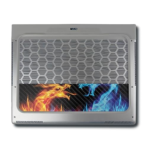 Image of MightySkins Carbon Fiber Skin Compatible with Alienware X16 R1 (2023) Full Wrap Kit - Dueling Dragons | Protective, Durable Textured Carbon Fiber Finish | Easy to Apply | Made in The USA