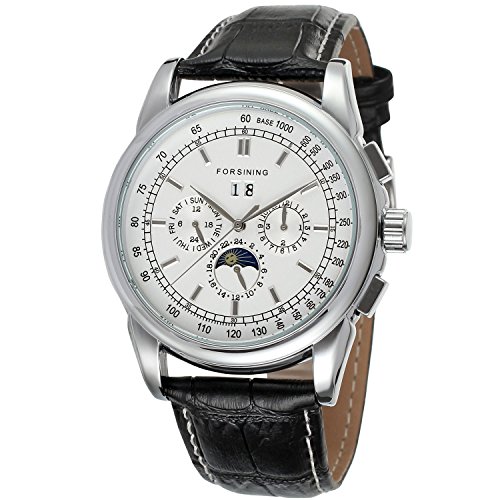FORSINING Men's Automatic Movement Moon Phase Display Luxury Wrist Watch FSG319M3S5