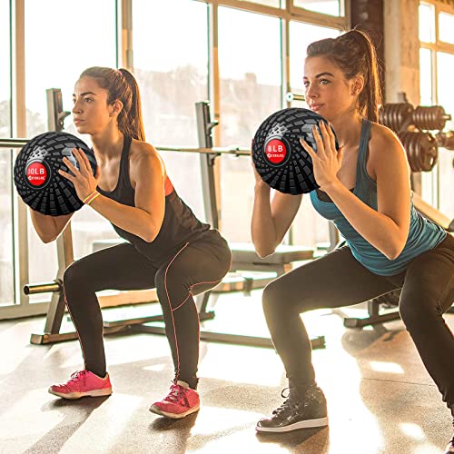 GOOGIC Medicine Ball 8/10/15 LB Weight Slam Balls,Gym Equipment for Workouts Exercise Balance Training,Cross Training, Core Exercises and Cardio Workouts - Thumbnail 5