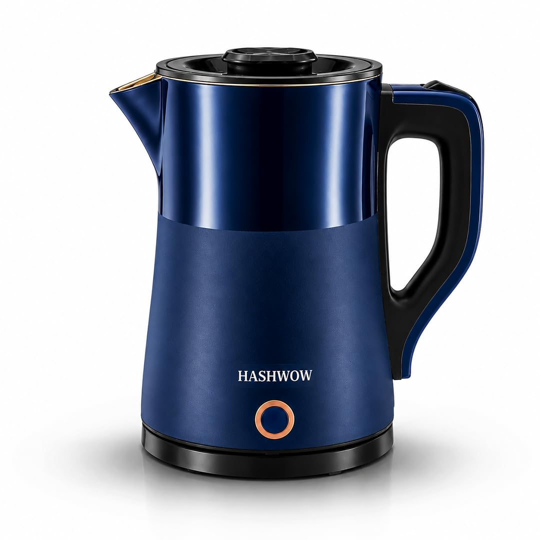 Hashwow Electric Kettle 1.5L, 1500W, Stainless Steel, Blue | Auto Shut-Off, Boil-Dry Protection, 360° Cordless Swivel Base, Concealed Heating Element, Cool-Touch Handle-picture-28