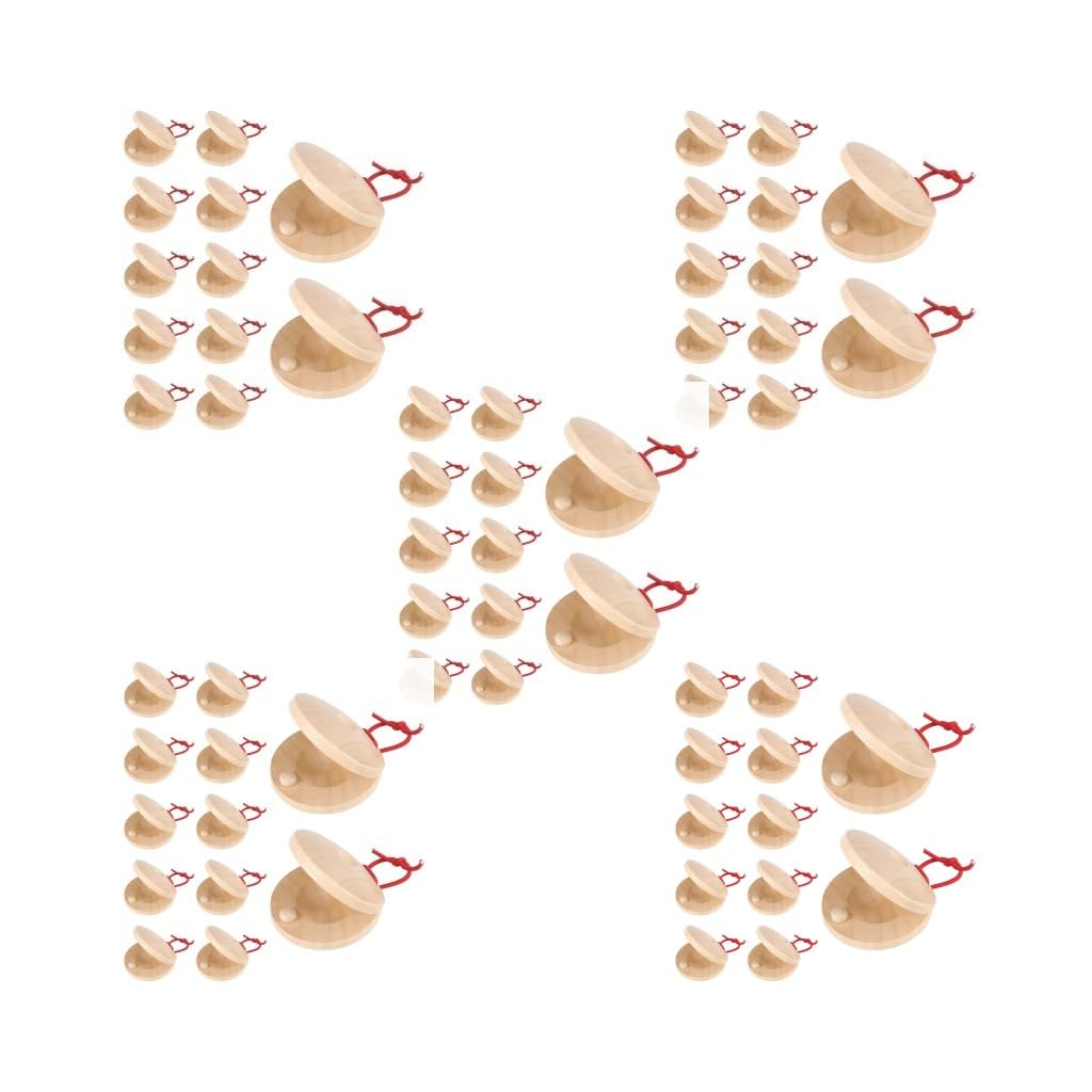 Juego de 5 12 castañuelas españolas de mano para niños pequeños y adultos