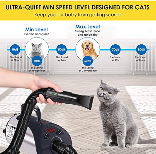 Dog Dryer, Professional Dog Hair Dryer With Led Screen 8 Adjustable Speeds & Temp Dog Blow Dryer High Velocity Low-Noise… - Image 3
