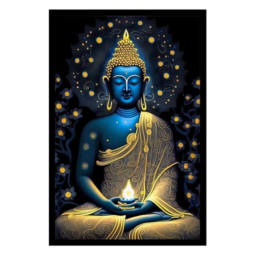 Cadre mural Bouddha Tongari multicolore 25x38 cm pour décoration spirituelle maison