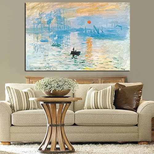 Impression Soleil Levant Monet grande toile murale pour salon