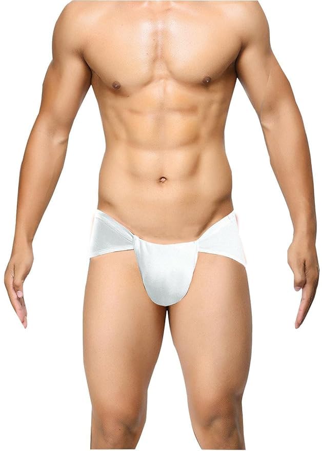 Men's Cotton Gym Supporter Langot, Solid Modern Style, Breathable Regular Fit Brief, Adult White-picture-30
