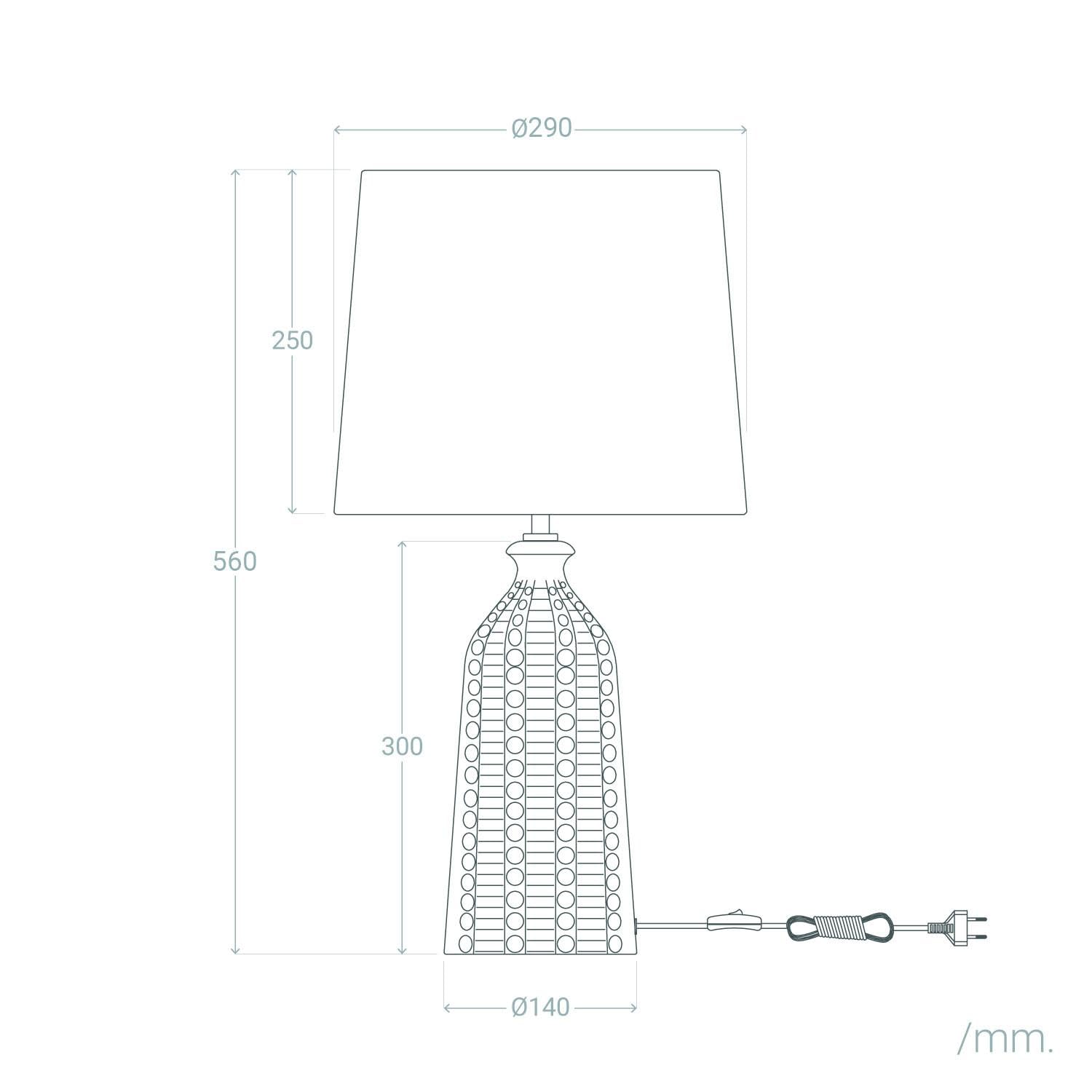 LEDKIA LIGHTING - Lampada da Tavolo Ceramica Zellin | Design Elegante | Compatibile con Lampadina E27 | Uso Interno | Altezza 570 mm, Verde Cachi, Ceramica