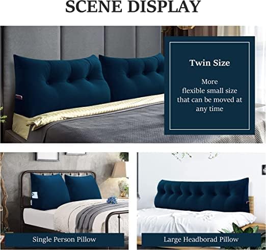 Miniatura 3 de homecozy - Almohada de cuña para cabecero de cama, almohada de lectura para dormitorio, soporte para la espalda para sentarse en la cama, almohada