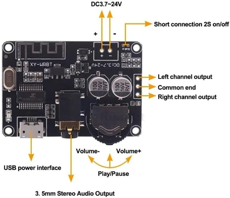 XY-WRBT 5.0 Stereo Audio Decoder with Wide Voltage Adjustable Volume(with Remote Control)