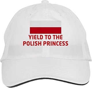 Makoroni - Yield to The Polish Princess Poland Polish Hat Adjustable Cap, DesU22 White