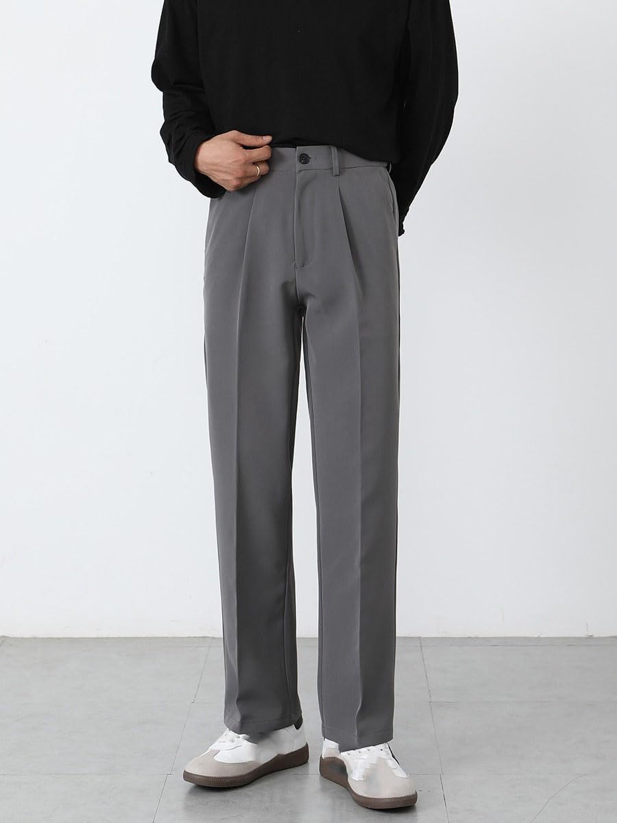 Men's Spring Fall Drop Dress Pants Straight Relaxed Casual Wide Leg Trousers Pants for Men