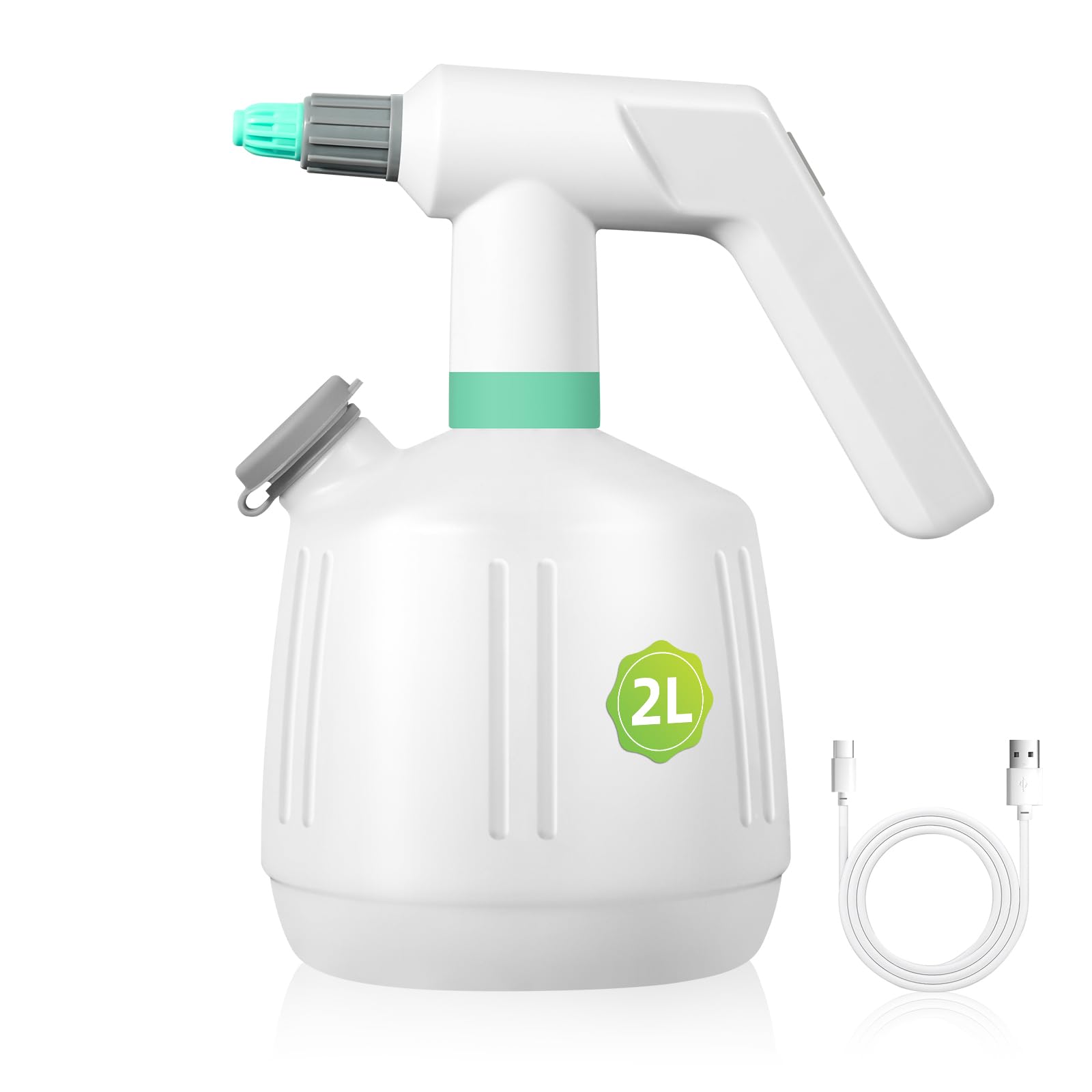 Uten Electric Spray Bottle, 2L Electric Garden Sprayer for Indoor/Outdoor Plants, USB Rechargeable Battery Powered, Multi-Use for Gardening, Fertilizing, Cleaning